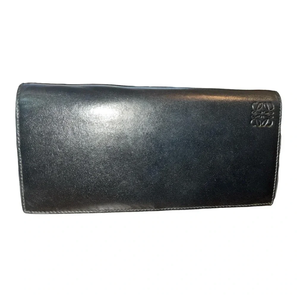 Loewe | Black & Green Calfskin Bifold Long Wallet